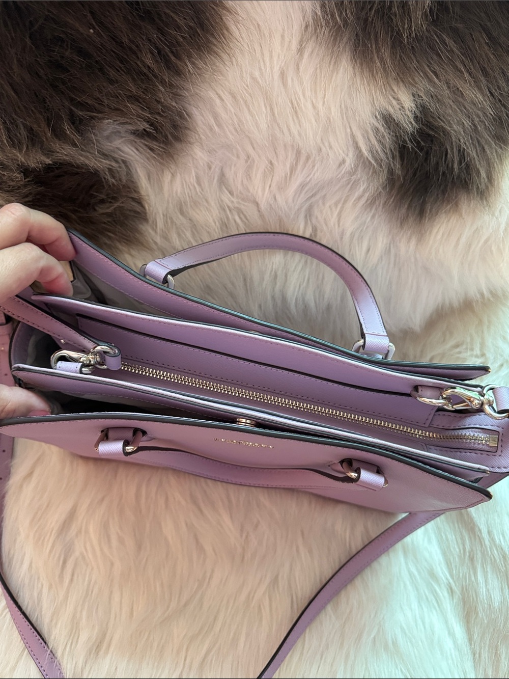 kate spade Pink Saffiano Leather Satchel with Gold Hardware - Picture 8 of 8